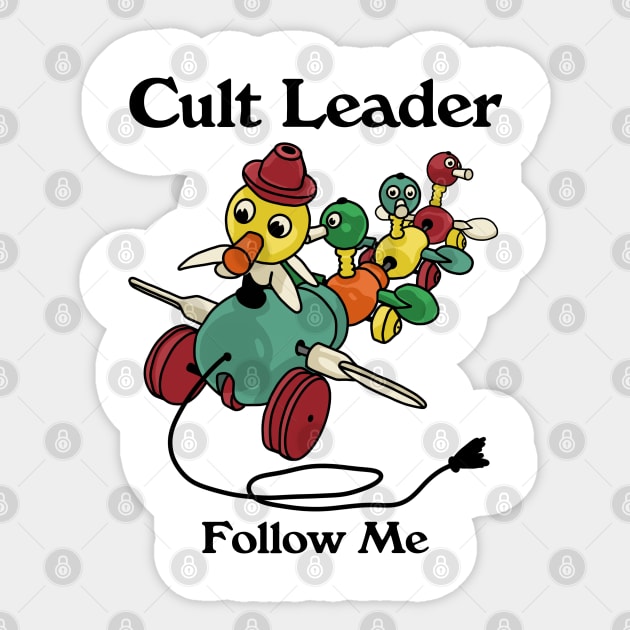 Cult Leader...Vintage Duck Pull Toy Sticker by Slightly Unhinged
